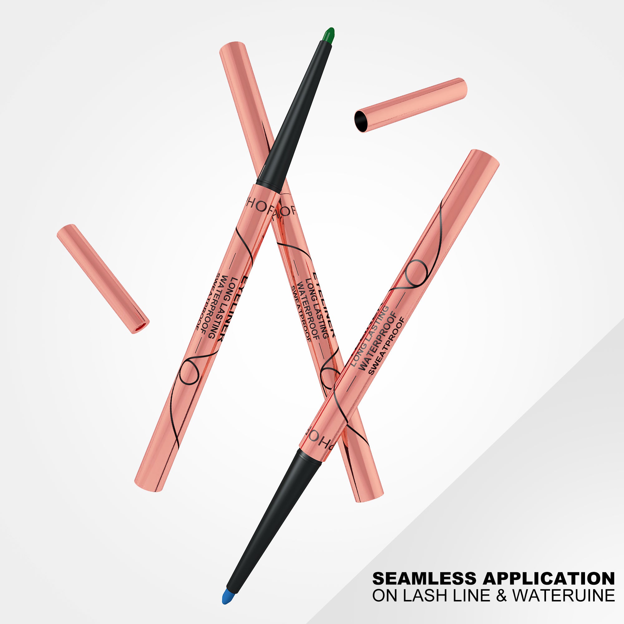 PHOFAY 8pc Gel Eyeliner Pencil,Long-listing Quick-drying Eye Black crayon matte Eyeliner Cream Waterproof Eyeliner