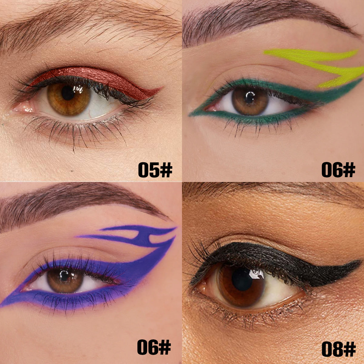 PHOFAY 8pc Gel Eyeliner Pencil,Long-listing Quick-drying Eye Black crayon matte Eyeliner Cream Waterproof Eyeliner