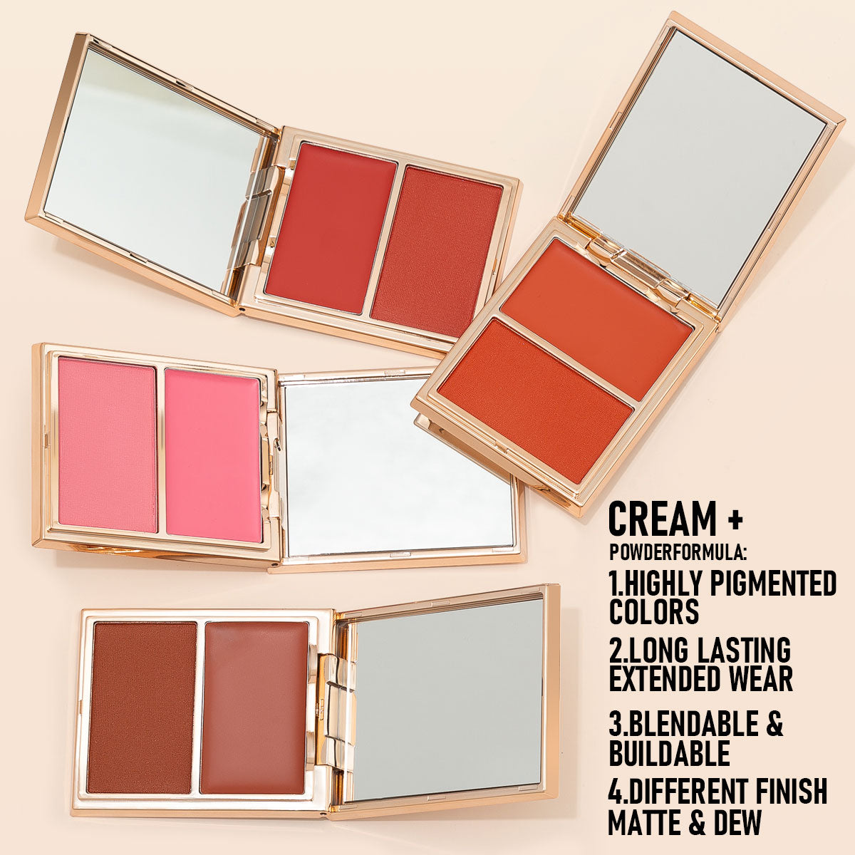 PHOFAY Double-Take Cream & Powder Blush Duo