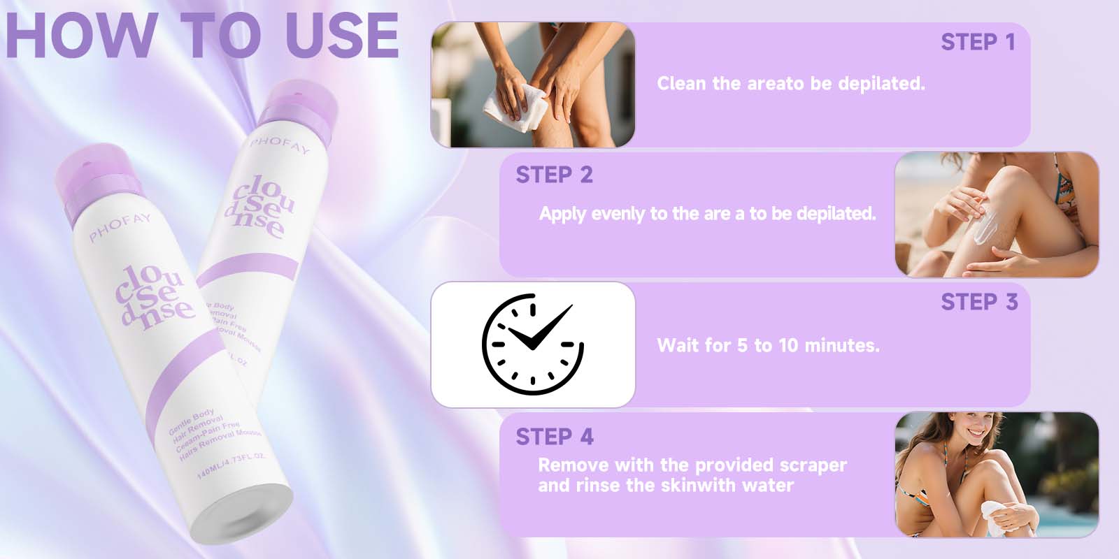 PHOFAY GENTLE BODY PAIN FREE HAIRS REMOVAL MOUSSE